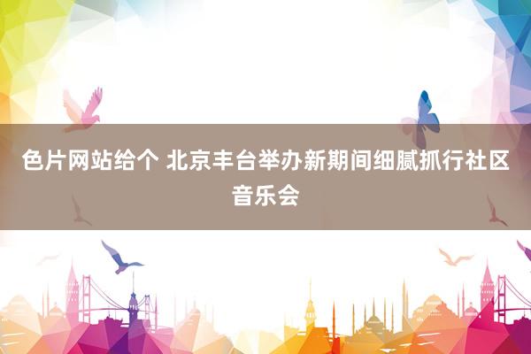 色片网站给个 北京丰台举办新期间细腻抓行社区音乐会