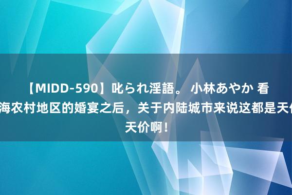 【MIDD-590】叱られ淫語。 小林あやか 看了沿海农村地区的婚宴之后，关于内陆城市来说这都是天价啊！