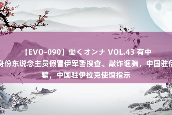 【EVO-090】働くオンナ VOL.43 有中国公民遭不解身份东说念主员假冒伊军警搜查、敲诈诓骗，中国驻伊拉克使馆指示