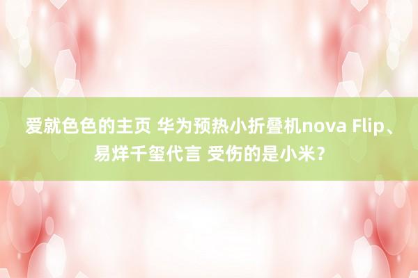 爱就色色的主页 华为预热小折叠机nova Flip、易烊千玺代言 受伤的是小米？