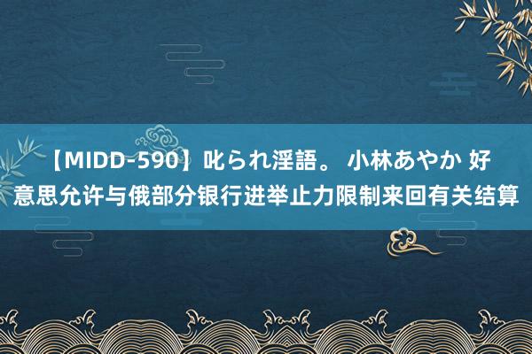 【MIDD-590】叱られ淫語。 小林あやか 好意思允许与俄部分银行进举止力限制来回有关结算