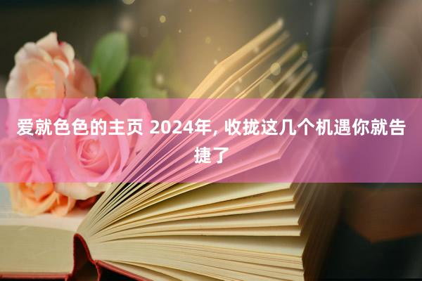 爱就色色的主页 2024年， 收拢这几个机遇你就告捷了