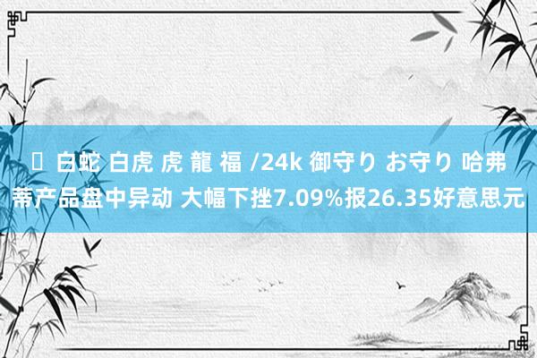 ✨白蛇 白虎 虎 龍 福 /24k 御守り お守り 哈弗蒂产品盘中异动 大幅下挫7.09%报26.35好意思元