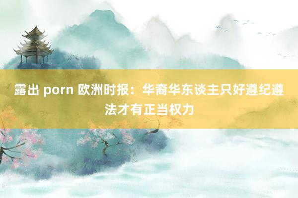 露出 porn 欧洲时报：华裔华东谈主只好遵纪遵法才有正当权力