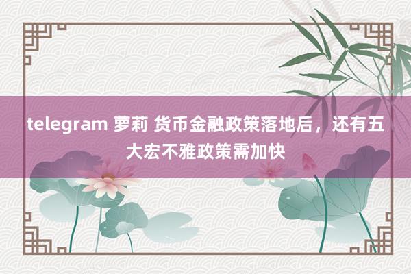 telegram 萝莉 货币金融政策落地后，还有五大宏不雅政策需加快