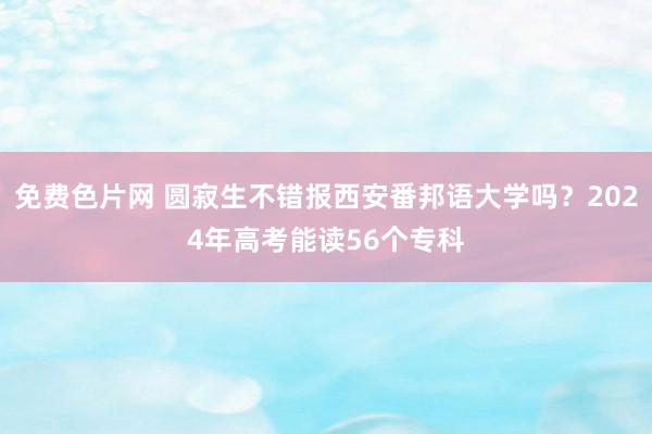 免费色片网 圆寂生不错报西安番邦语大学吗？2024年高考能读56个专科