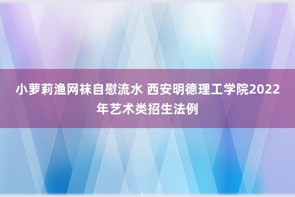 小萝莉渔网袜自慰流水 西安明德理工学院2022年艺术类招生法例